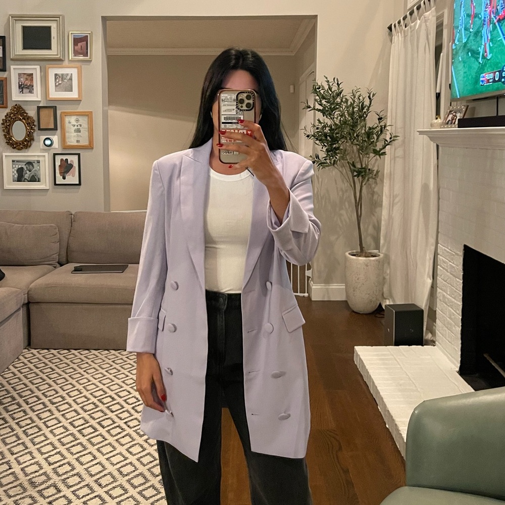 Purple blazer dress